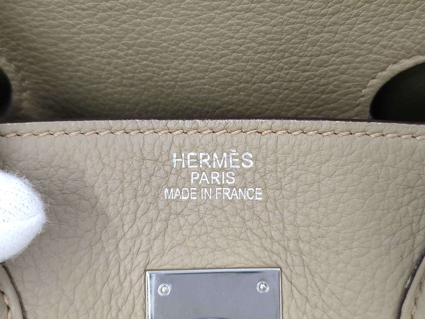 HERMES Birkin 35 Taurillon Clemence Leather Handbag with Silver Hardware and L Stamp