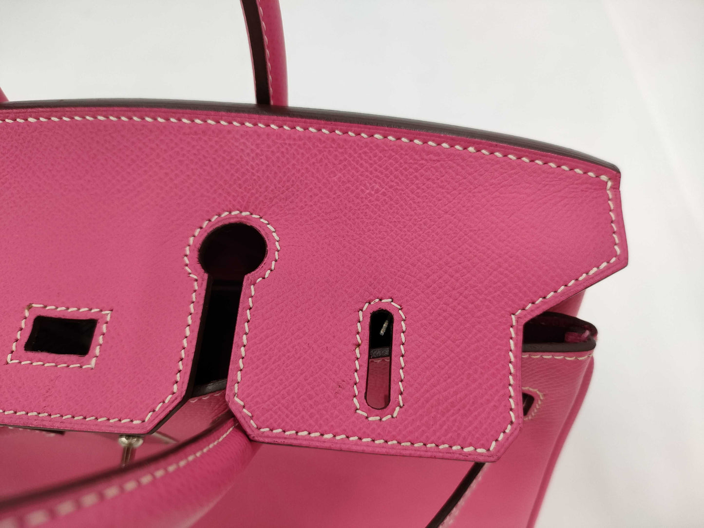 HERMES Birkin 25 Candy, Epsom Leather, Rose Tyrien, Ruby, Silver Hardware, Q Stamp, Handbag