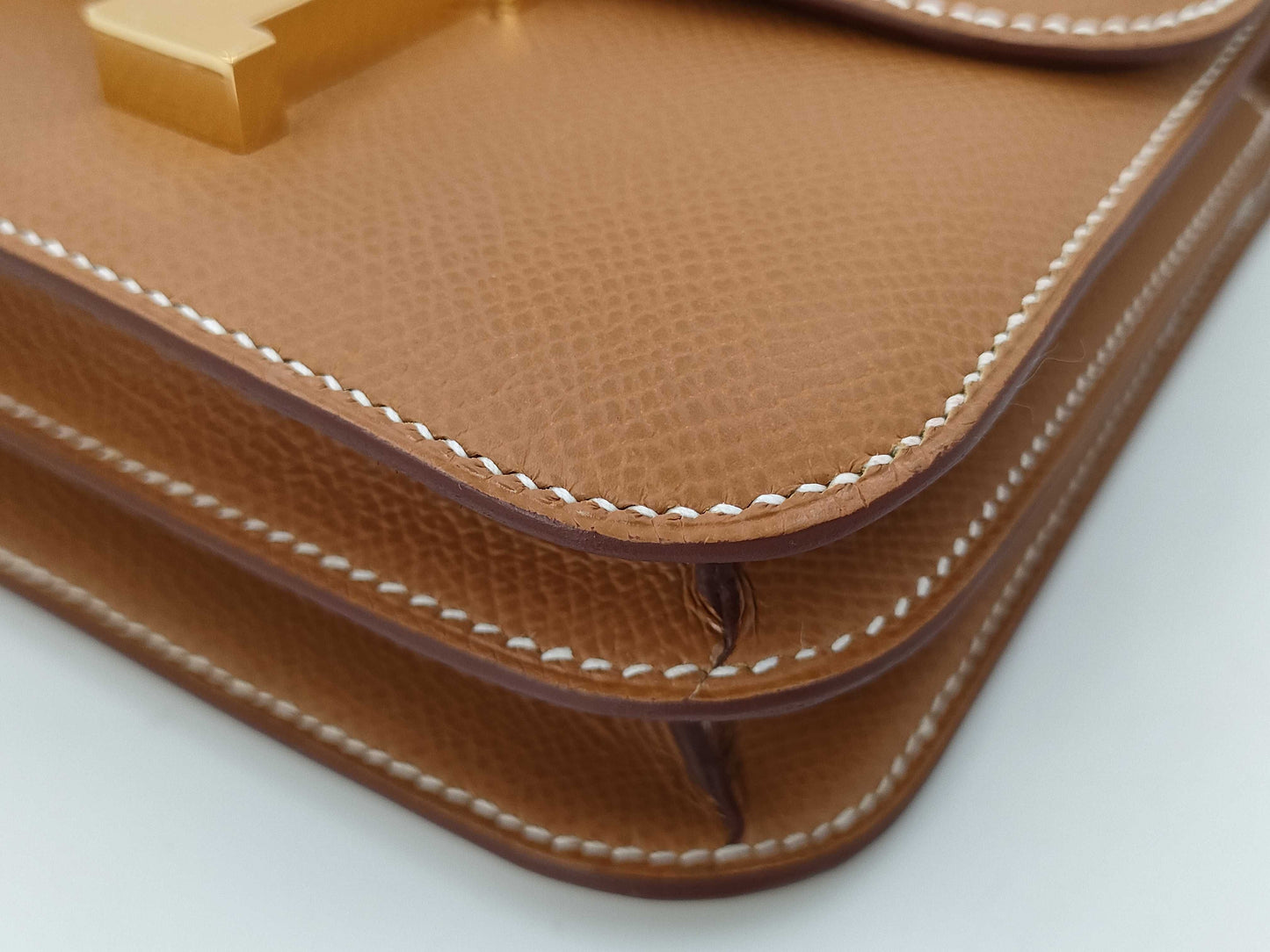 HERMES Constance Mini W Stamp Epson Gold Shoulder Bag with Gold Hardware