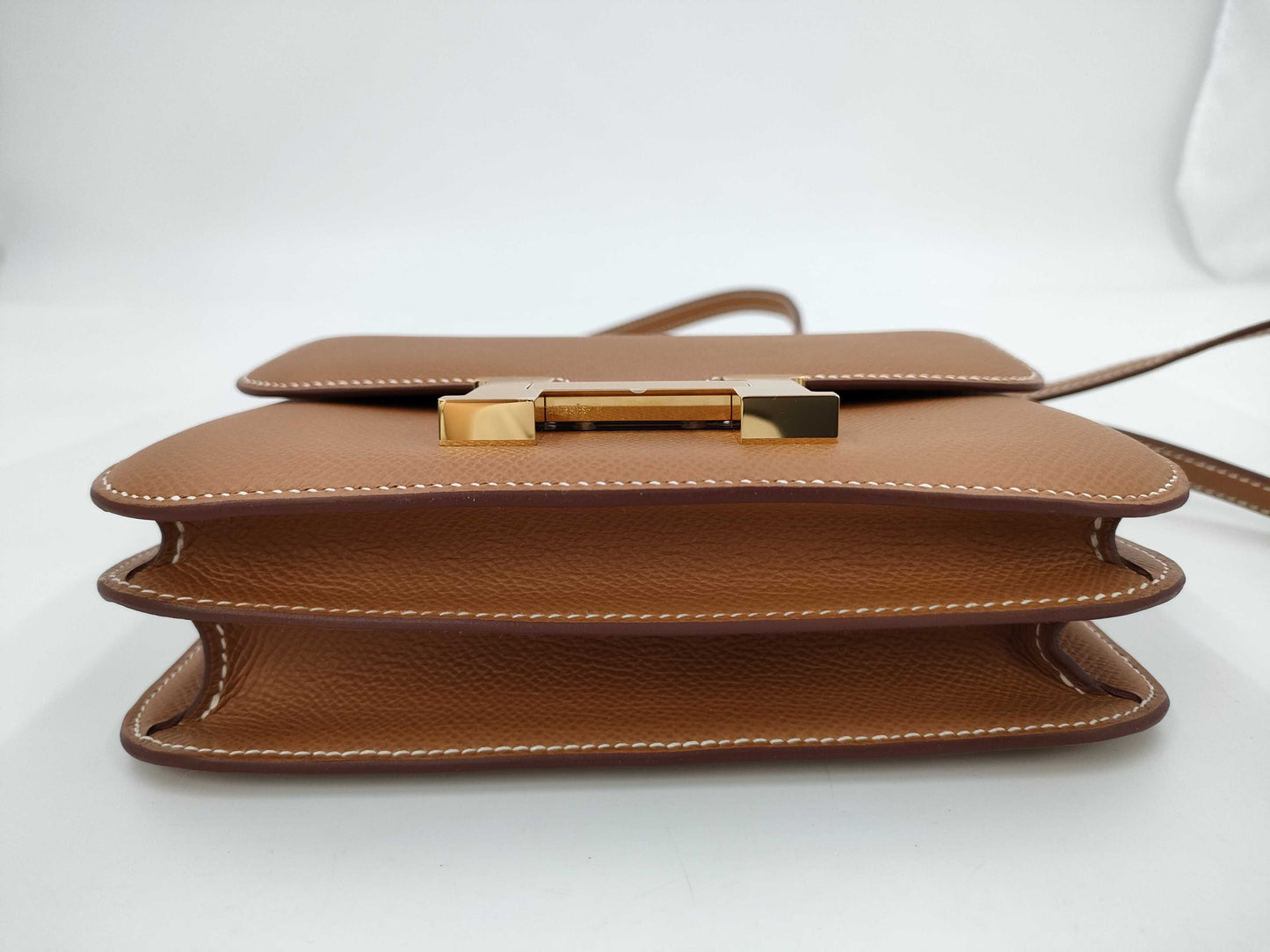 HERMES Constance Mini W Stamp Epson Gold Shoulder Bag with Gold Hardware