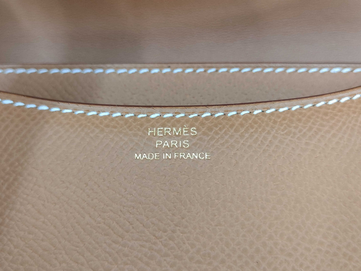 HERMES Constance Mini W Stamp Epson Gold Shoulder Bag with Gold Hardware