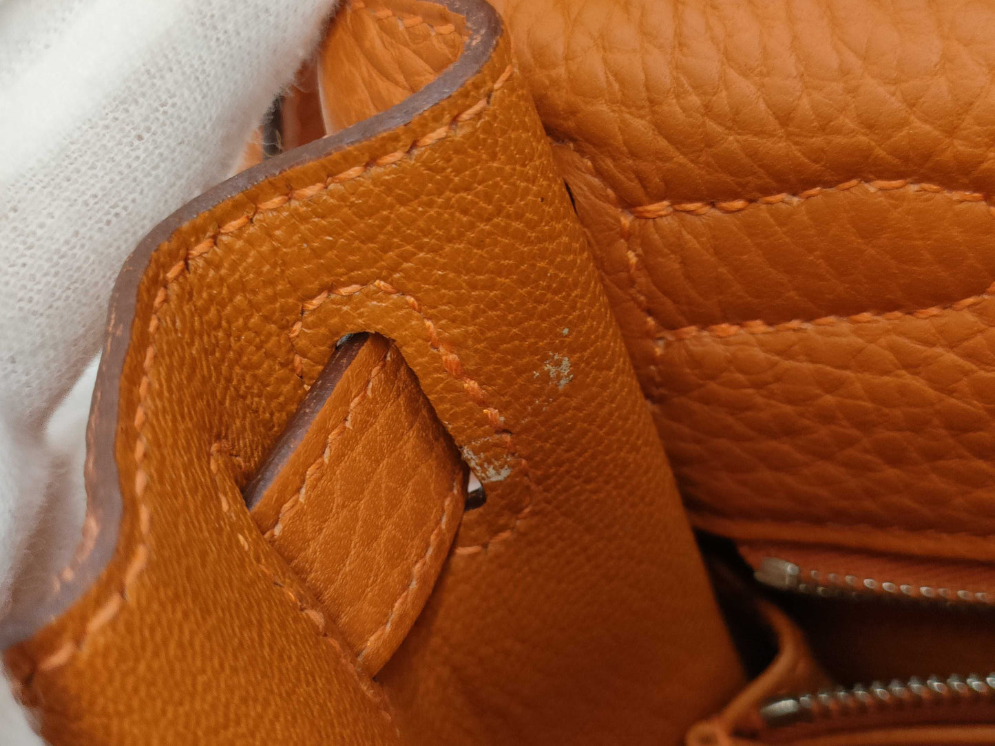 HERMES Kelly 28 Orange with J Stamp and Silver Hardware, Handbag/Shoulder Bag