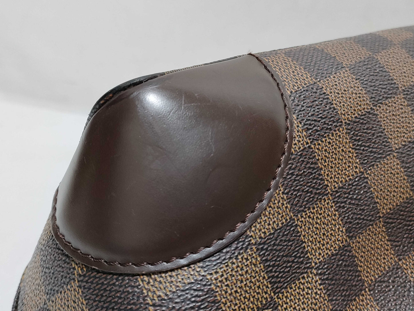 LOUIS VUITTON RFID Unverifiable Serial Number Unclear Damier Louis Vuitton Hampstead MM Brown Damier Ebene Handbag with Gold Hardware CA1017