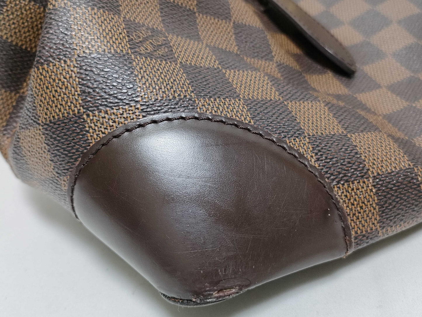 LOUIS VUITTON RFID Unverifiable Serial Number Unclear Damier Louis Vuitton Hampstead MM Brown Damier Ebene Handbag with Gold Hardware CA1017