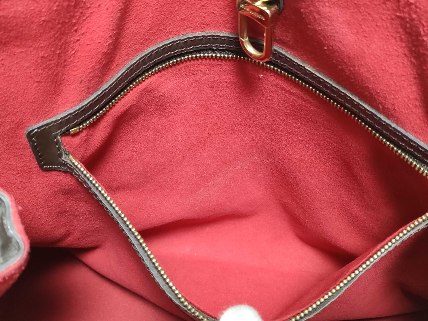 LOUIS VUITTON RFID Unverifiable Serial Number Unclear Damier Louis Vuitton Hampstead MM Brown Damier Ebene Handbag with Gold Hardware CA1017