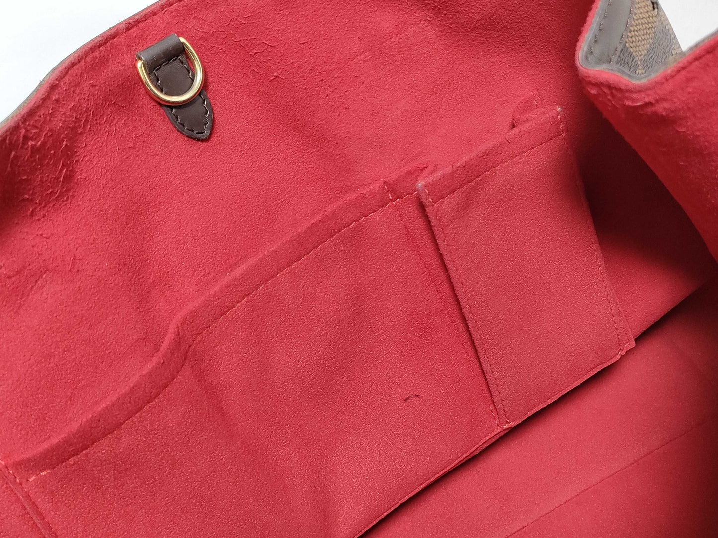 LOUIS VUITTON RFID Unverifiable Serial Number Unclear Damier Louis Vuitton Hampstead MM Brown Damier Ebene Handbag with Gold Hardware CA1017