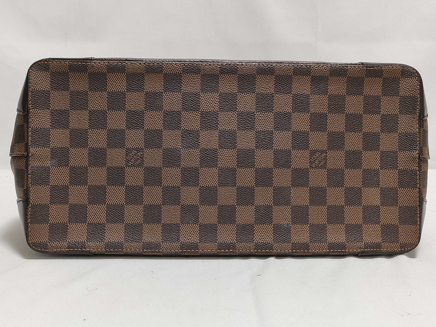 LOUIS VUITTON RFID Unverifiable Serial Number Unclear Damier Louis Vuitton Hampstead MM Brown Damier Ebene Handbag with Gold Hardware CA1017