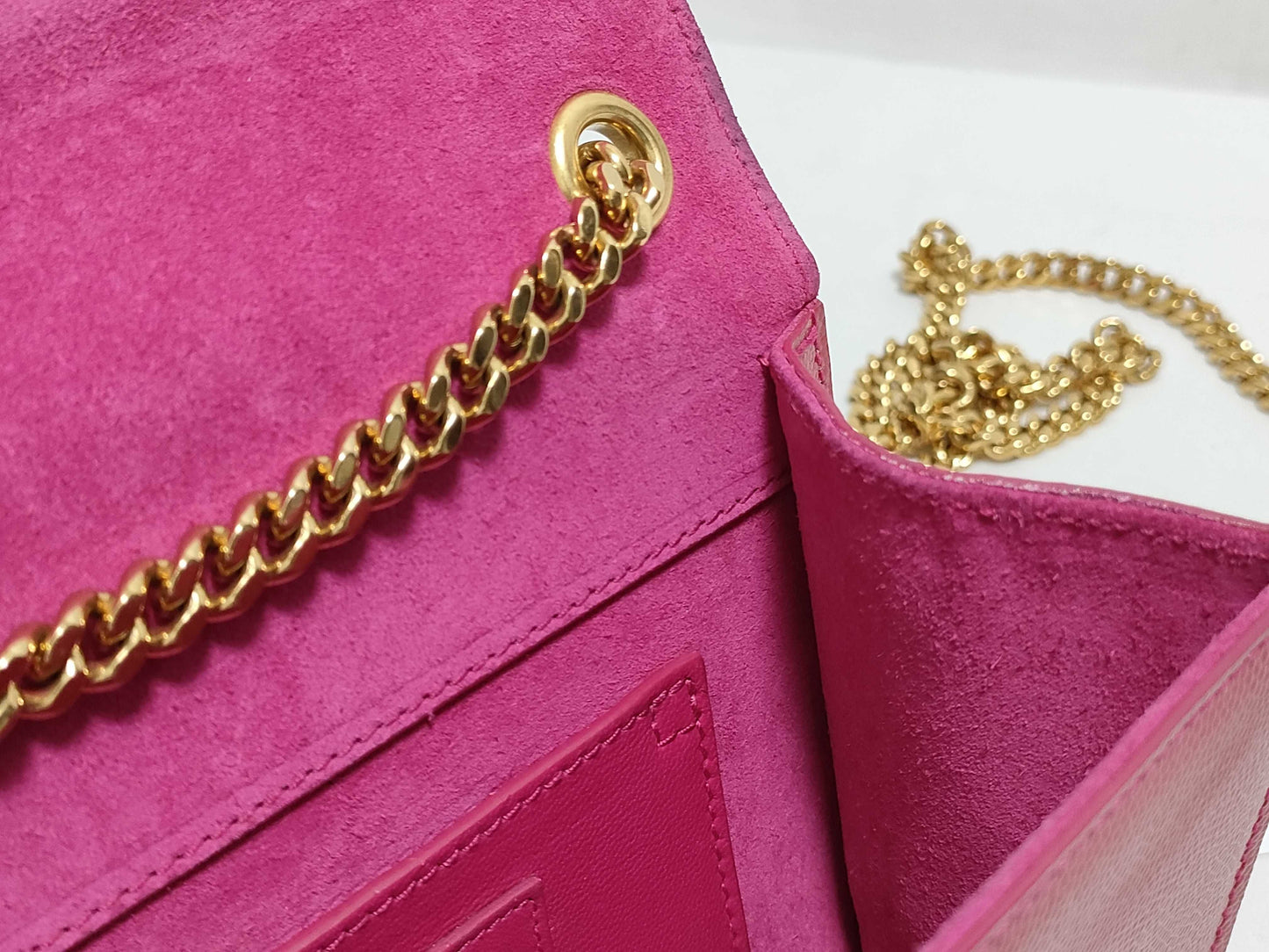 SAINT LAURENT Yves Saint Laurent Small Kate Crossbody Shoulder Bag in Red Grain de Poudre Leather with Gold FLY344620 1013