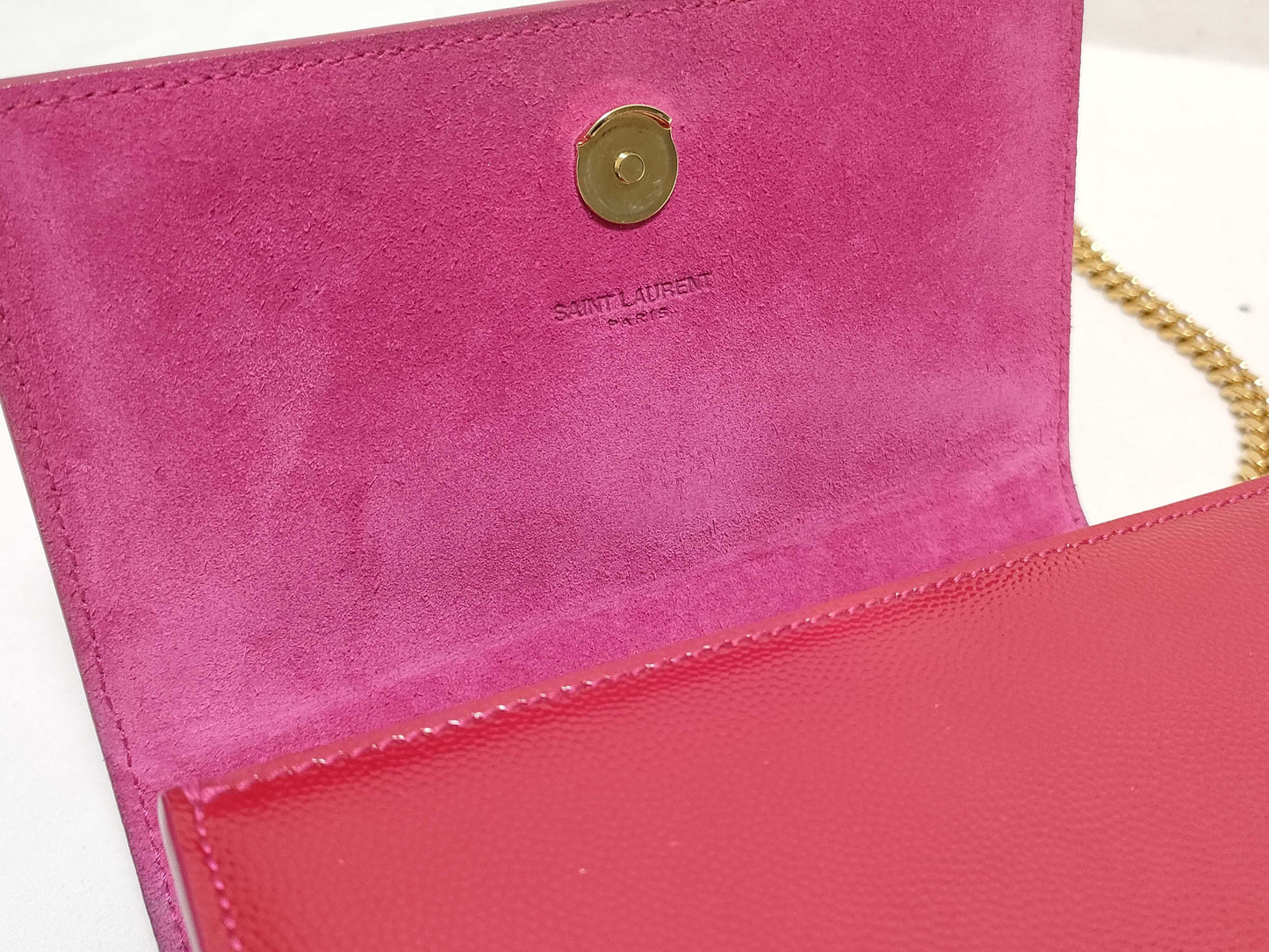 SAINT LAURENT Yves Saint Laurent Small Kate Crossbody Shoulder Bag in Red Grain de Poudre Leather with Gold FLY344620 1013