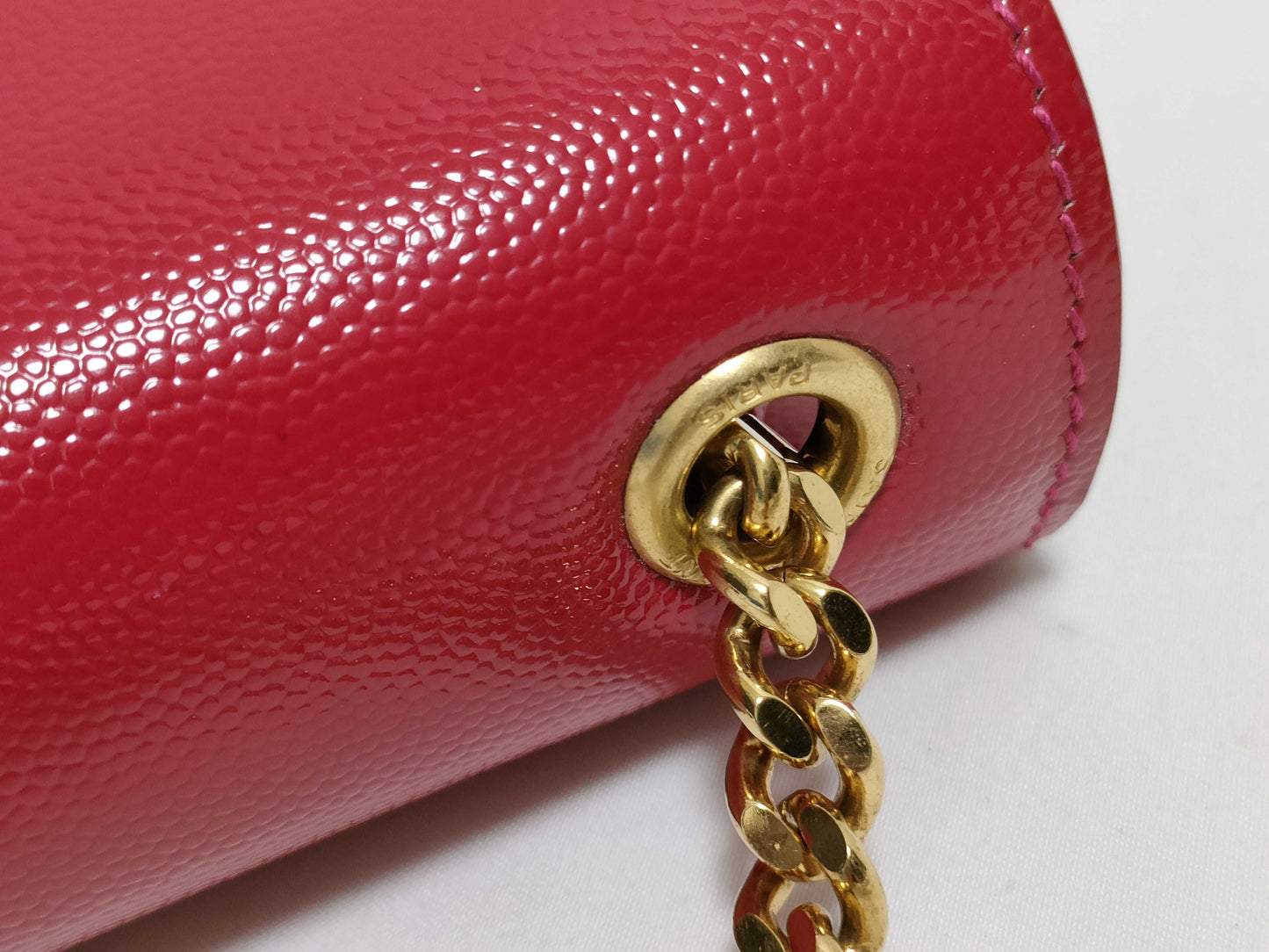 SAINT LAURENT Yves Saint Laurent Small Kate Crossbody Shoulder Bag in Red Grain de Poudre Leather with Gold FLY344620 1013