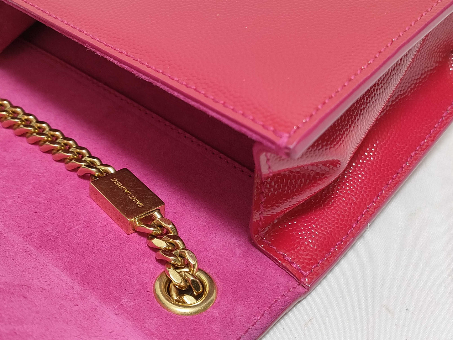 SAINT LAURENT Yves Saint Laurent Small Kate Crossbody Shoulder Bag in Red Grain de Poudre Leather with Gold FLY344620 1013