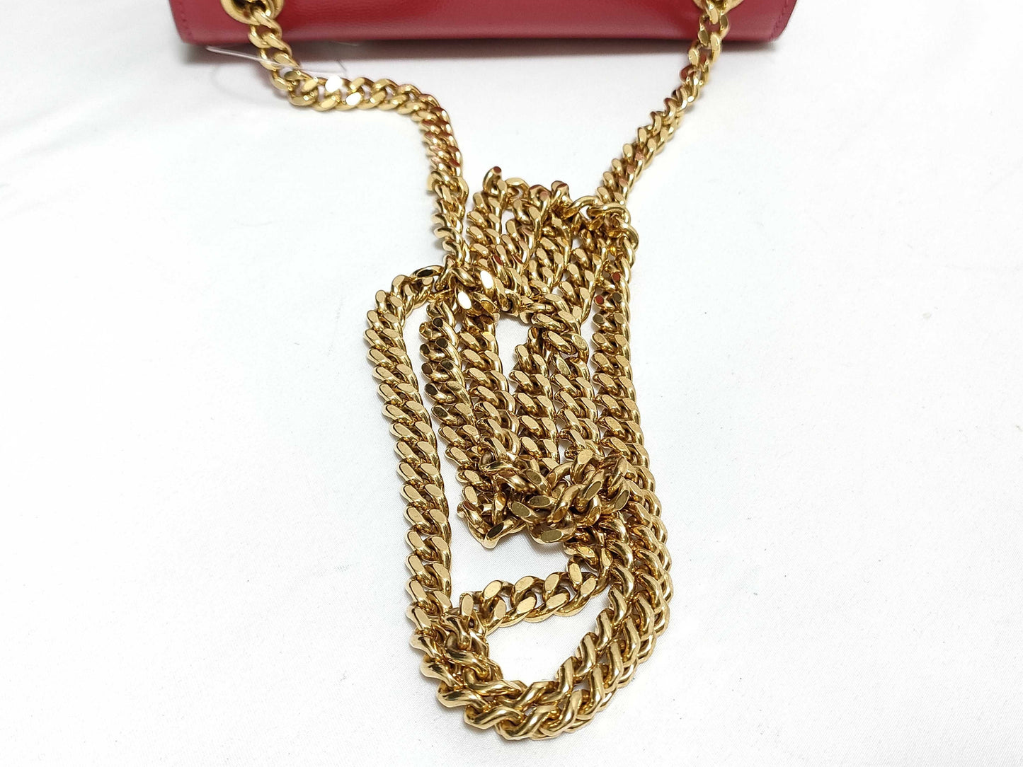 SAINT LAURENT Yves Saint Laurent Small Kate Crossbody Shoulder Bag in Red Grain de Poudre Leather with Gold FLY344620 1013