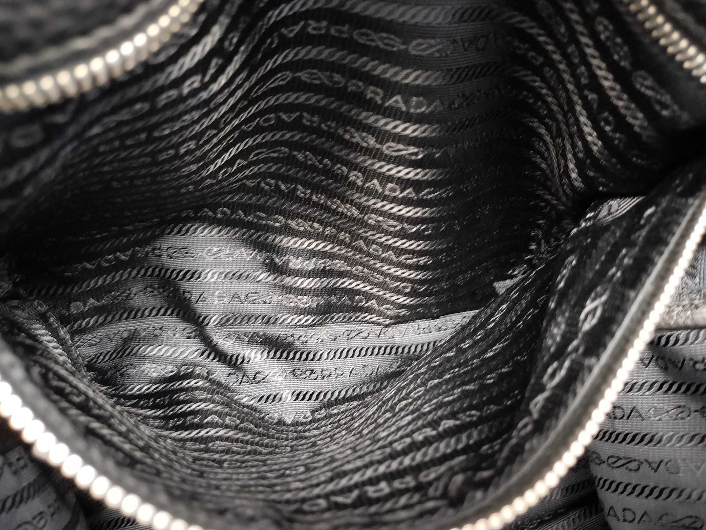PRADA Prada Large Convertible Tote in Black and Silver Vitello Dino Leather, 103 Tote Bag