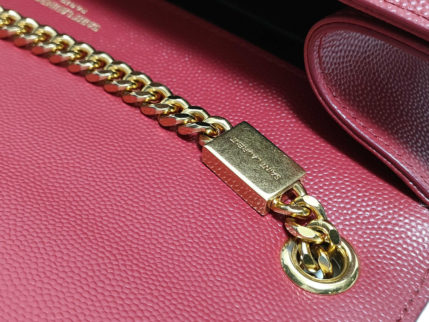 SAINT LAURENT Yves Saint Laurent Medium Kate Shoulder Bag in Red Grain de Poudre Leather with Gold, MAL 364021 0118