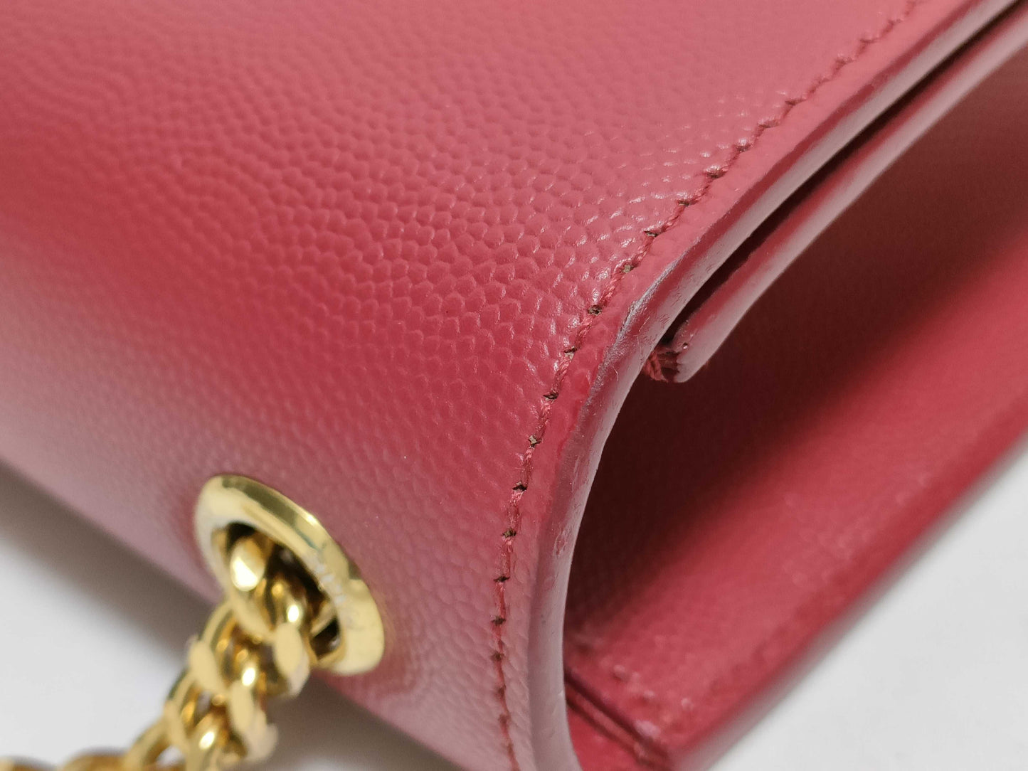 SAINT LAURENT Yves Saint Laurent Medium Kate Shoulder Bag in Red Grain de Poudre Leather with Gold, MAL 364021 0118