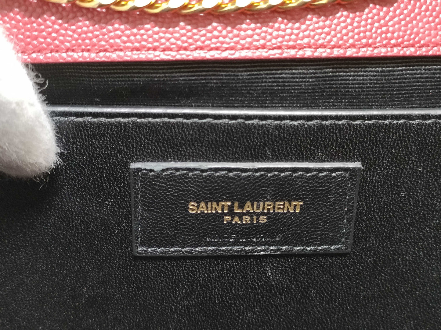 SAINT LAURENT Yves Saint Laurent Medium Kate Shoulder Bag in Red Grain de Poudre Leather with Gold, MAL 364021 0118