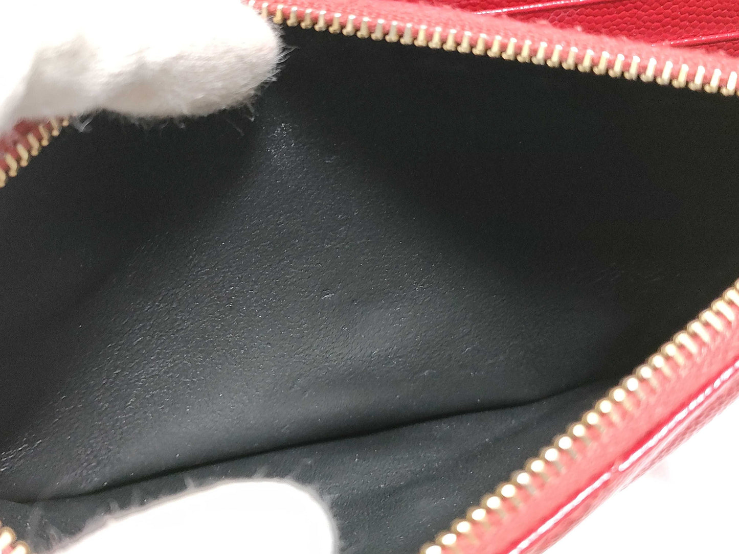 SAINT LAURENT Yves Saint Laurent Envelope Wallet on Chain in Red Quilted Grain de Poudre Leather with Gold GNC 393953 1118 Shoulder Bag