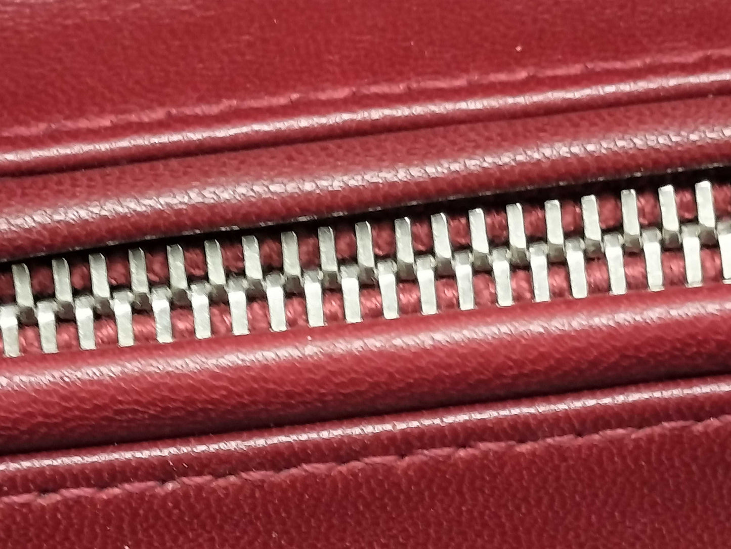 Dior Lady Dior Medium Zip Maroon Cannage Lambskin Leather Silver Handbag 96-MA-1060
