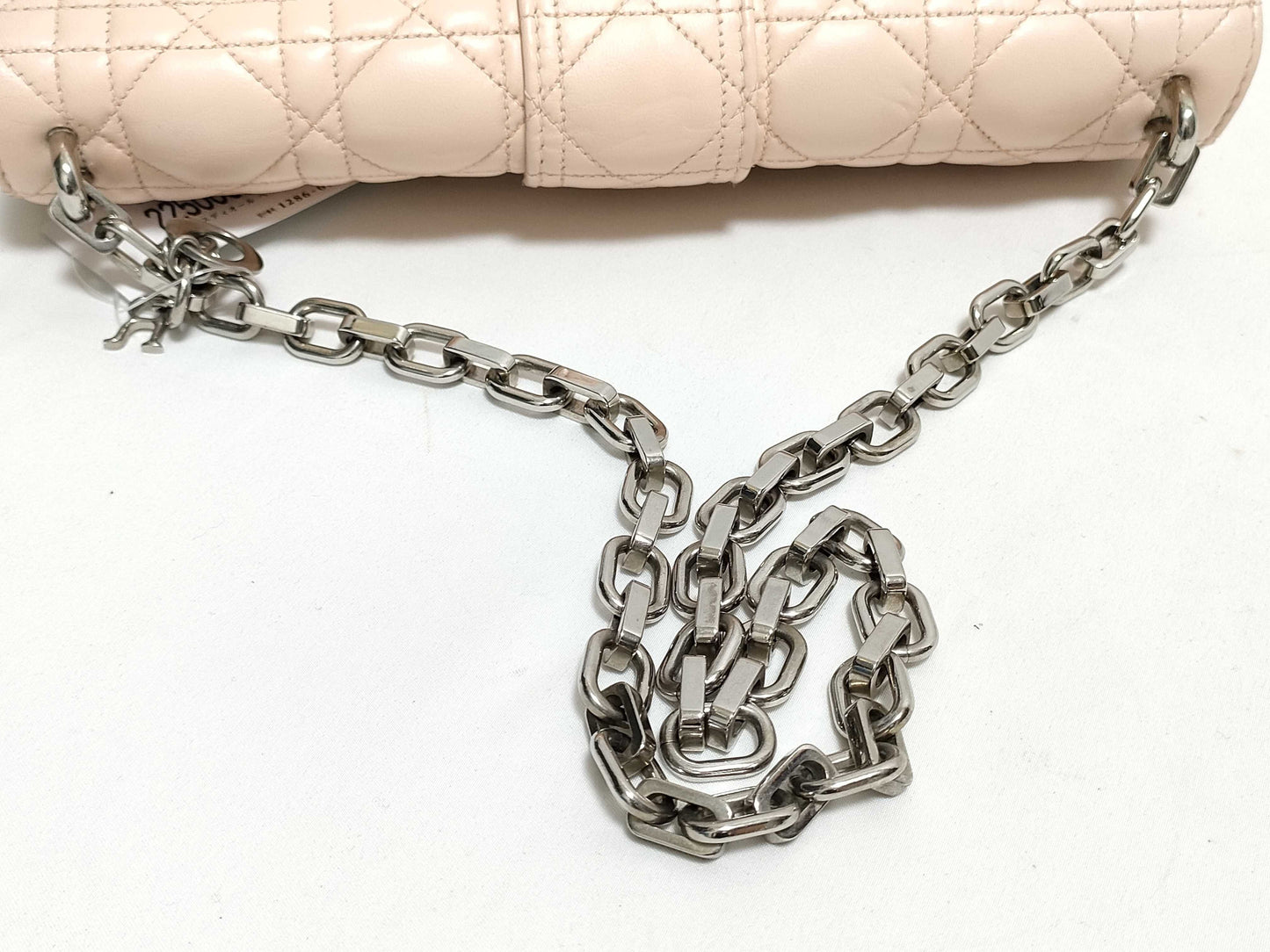 Dior Miss Dior Beige Cannage Lambskin Leather Silver Shoulder Bag 18-MA-0133