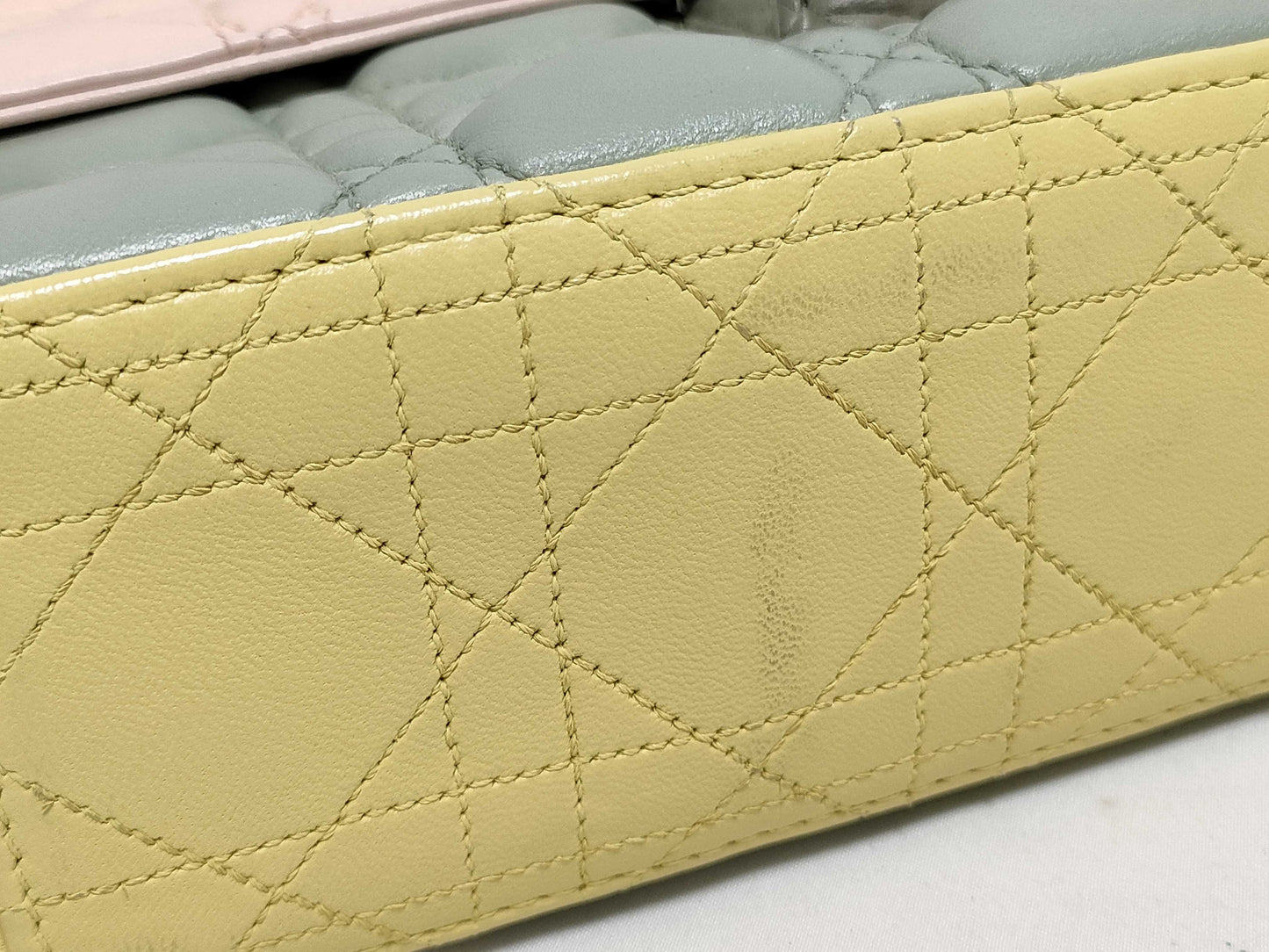 Dior Miss Dior Beige Cannage Lambskin Leather Silver Shoulder Bag 18-MA-0133