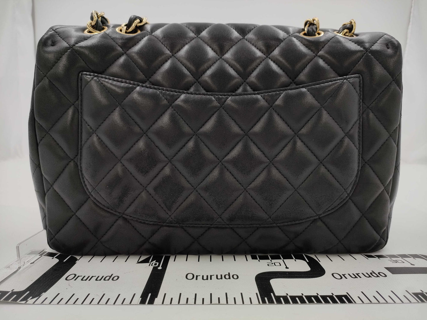 CHANEL Jumbo Classic Single Flap Shoulder Bag in Black Quilted Lambskin Leather with Gold Finish