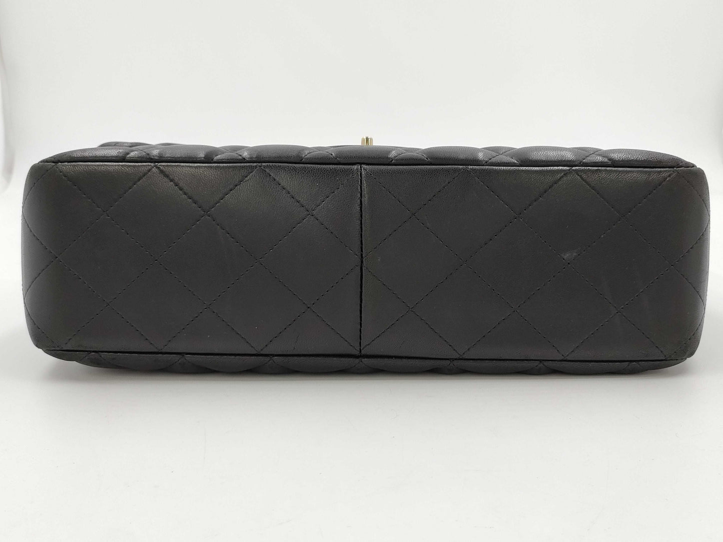 CHANEL Jumbo Classic Single Flap Shoulder Bag in Black Quilted Lambskin Leather with Gold Finish