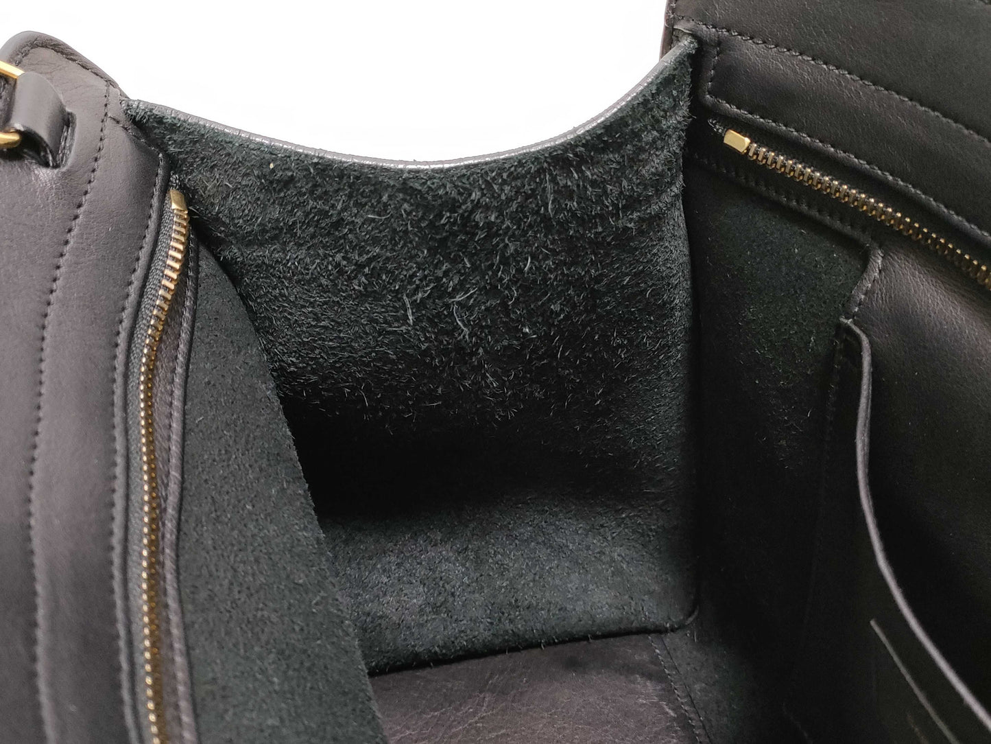 SAINT LAURENT Yves Saint Laurent Small Monogram Cabas Handbag in Black Calfskin Leather and Gold