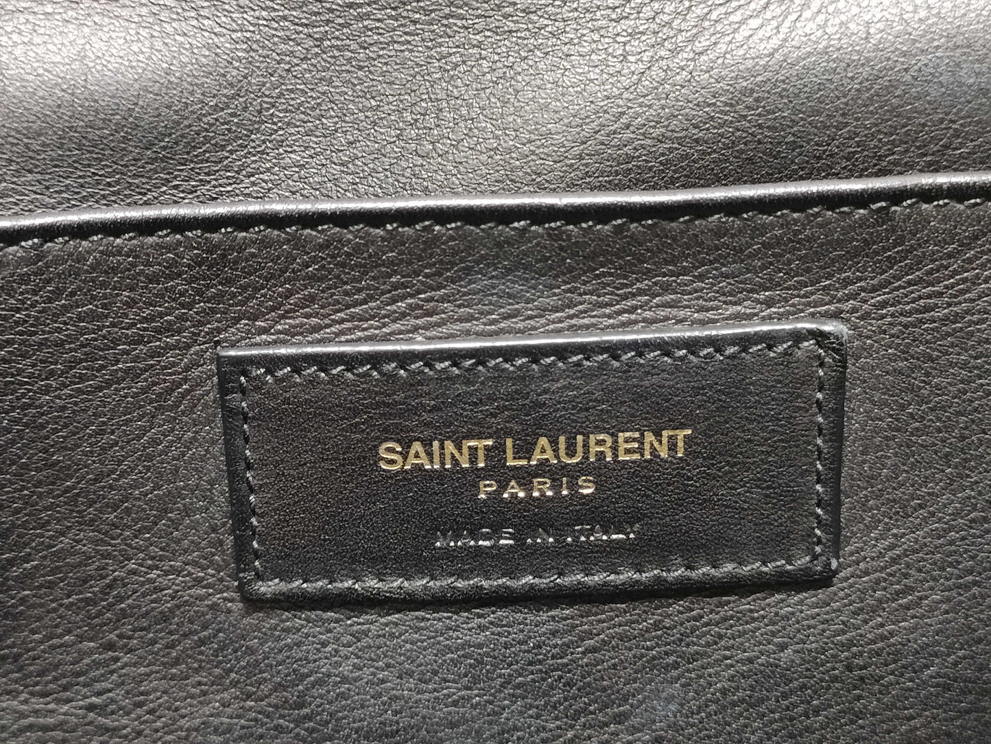 SAINT LAURENT Yves Saint Laurent Small Monogram Cabas Handbag in Black Calfskin Leather and Gold