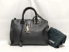 SAINT LAURENT Yves Saint Laurent Small Monogram Cabas Handbag in Black Calfskin Leather and Gold