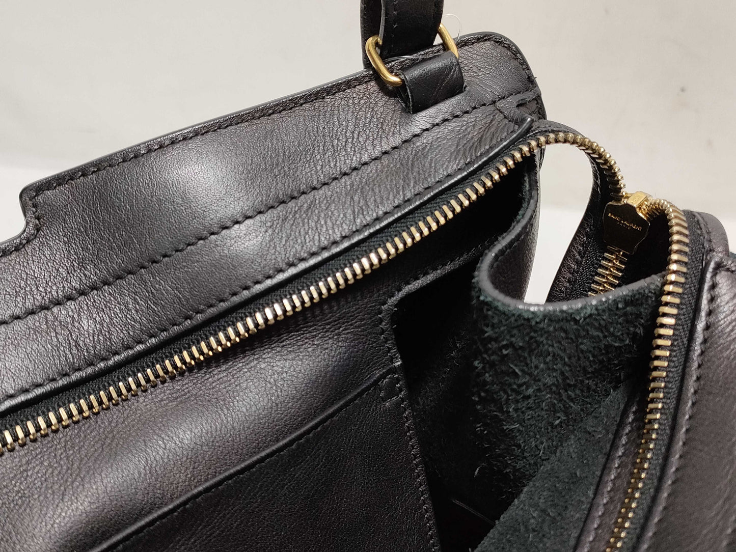SAINT LAURENT Yves Saint Laurent Small Monogram Cabas Handbag in Black Calfskin Leather and Gold