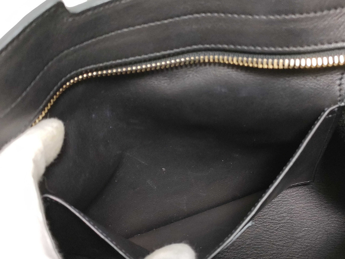 SAINT LAURENT Yves Saint Laurent Small Monogram Cabas Handbag in Black Calfskin Leather and Gold