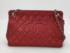 CHANEL CC Frame Chain Tote in Red Quilted Soft Caviar Leather with Silver Hardware, Item Number 17571728