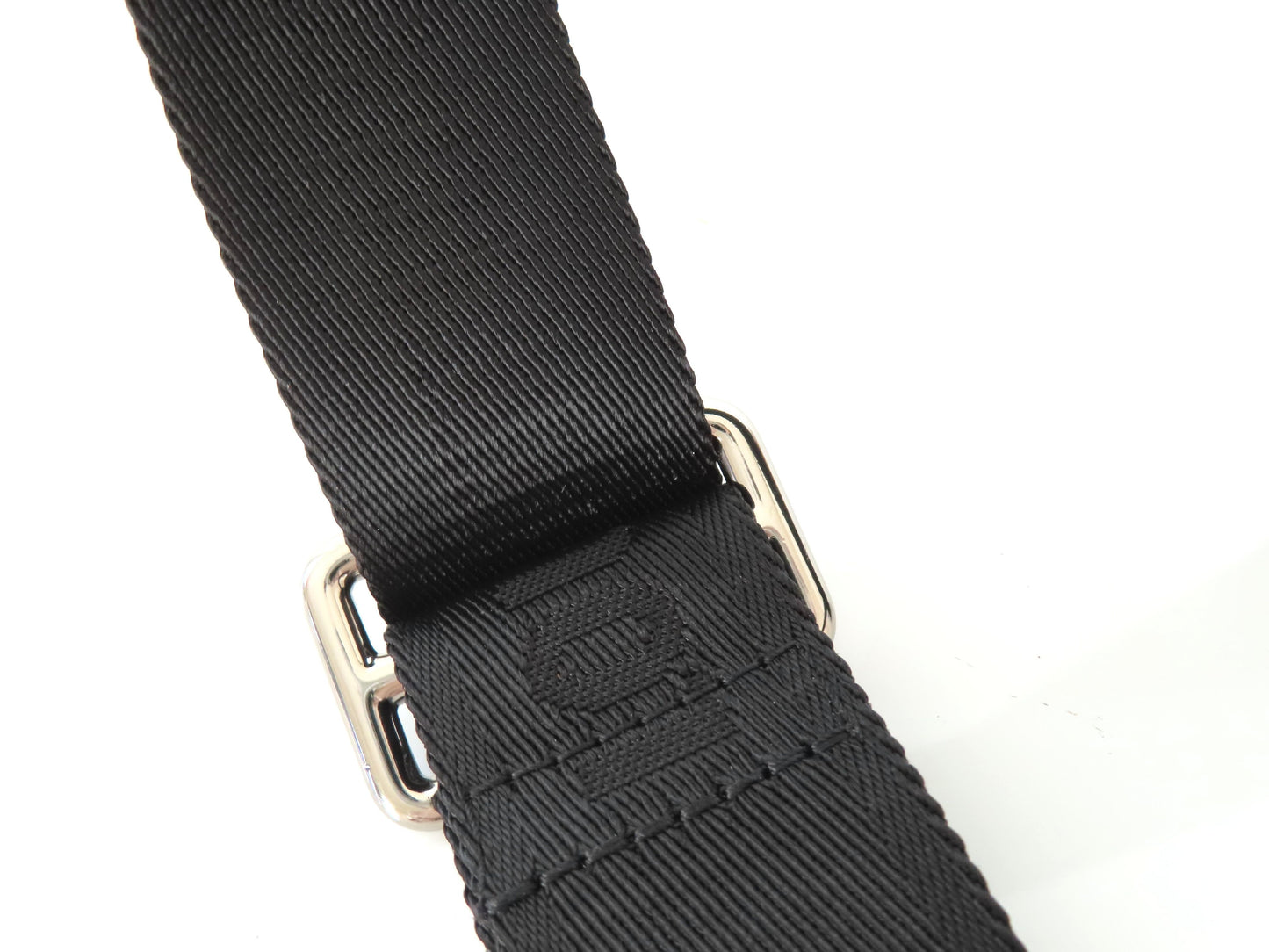 LOUIS VUITTON Louis Vuitton Signature Adjustable Strap, Black/Green, Silver Hardware, 95*4.5*0.5cm Strap