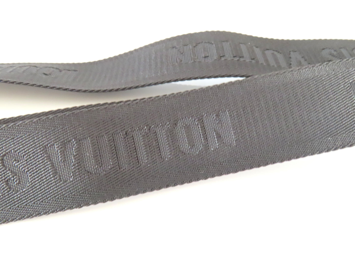 LOUIS VUITTON Louis Vuitton Signature Adjustable Strap, Black/Green, Silver Hardware, 95*4.5*0.5cm Strap