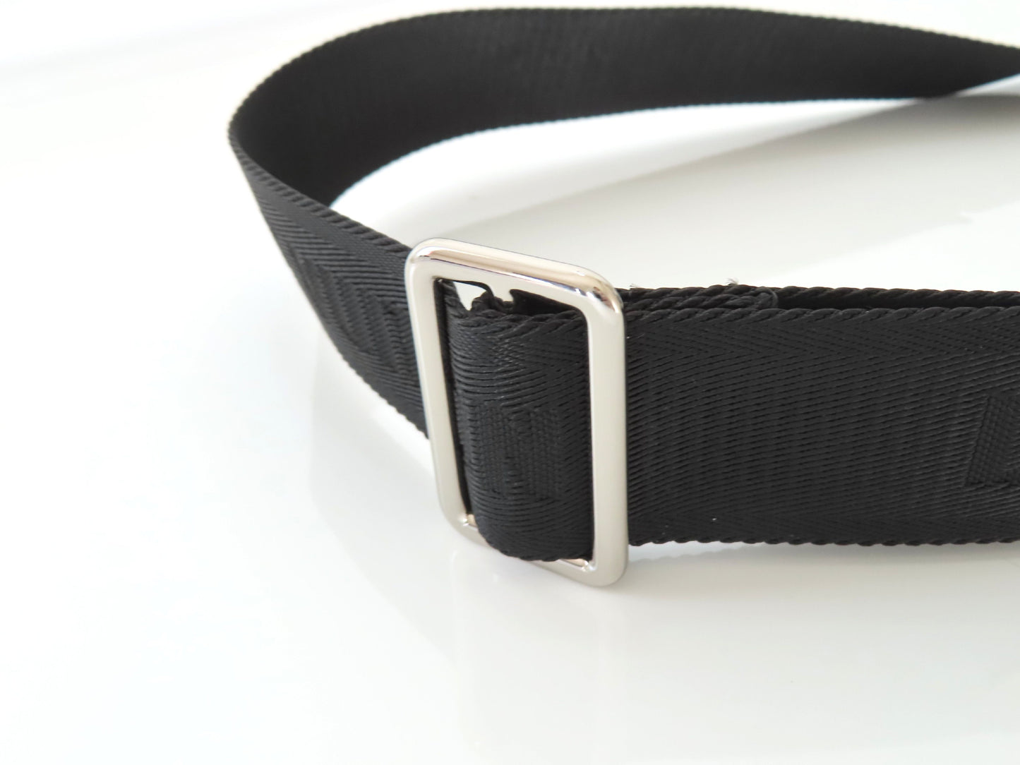 LOUIS VUITTON Louis Vuitton Signature Adjustable Strap, Black/Green, Silver Hardware, 95*4.5*0.5cm Strap