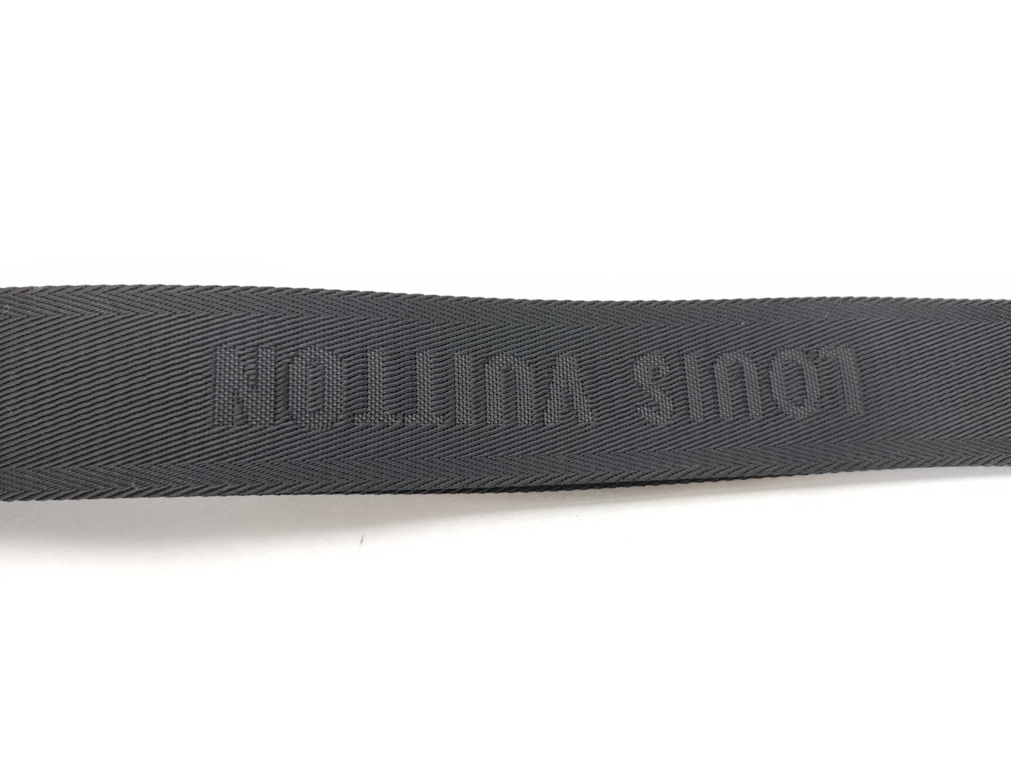 LOUIS VUITTON Louis Vuitton Signature Adjustable Strap, Black/Green, Silver Hardware, 95*4.5*0.5cm Strap