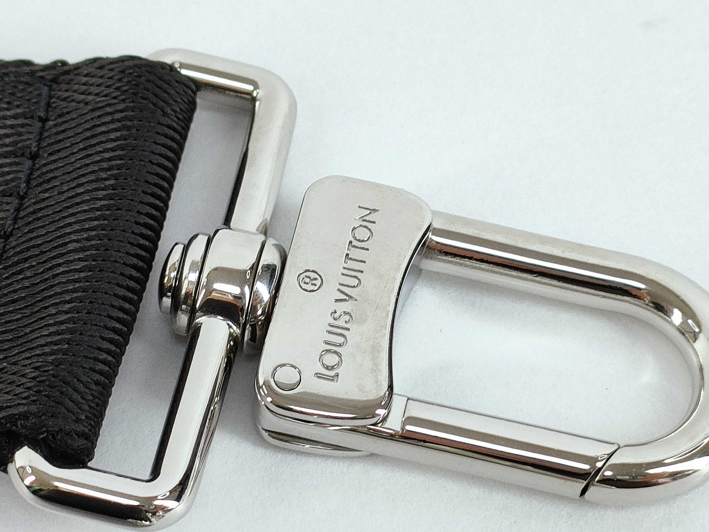 LOUIS VUITTON Louis Vuitton Signature Adjustable Strap Black/Green Silver Hardware 95*4.5*.05cm Other Accessories