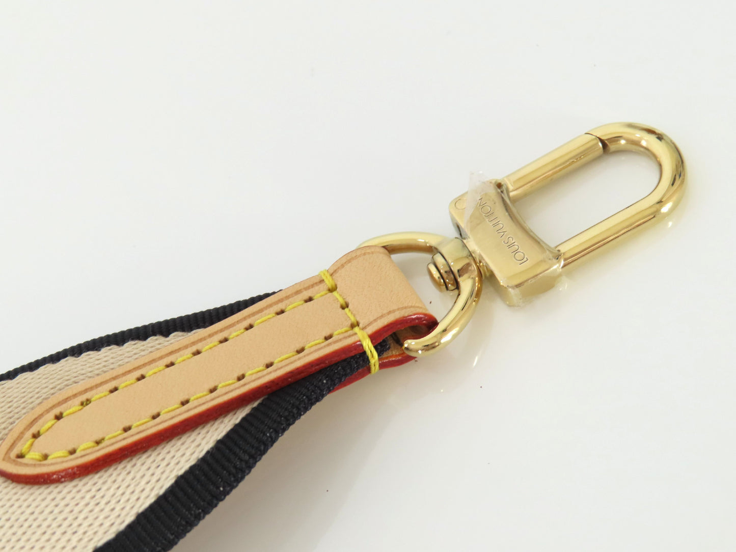 LOUIS VUITTON Signature Strap, Beige/Black/Pink, Signature Canvas, Gold Hardware, 95*4.5*.05cm Strap