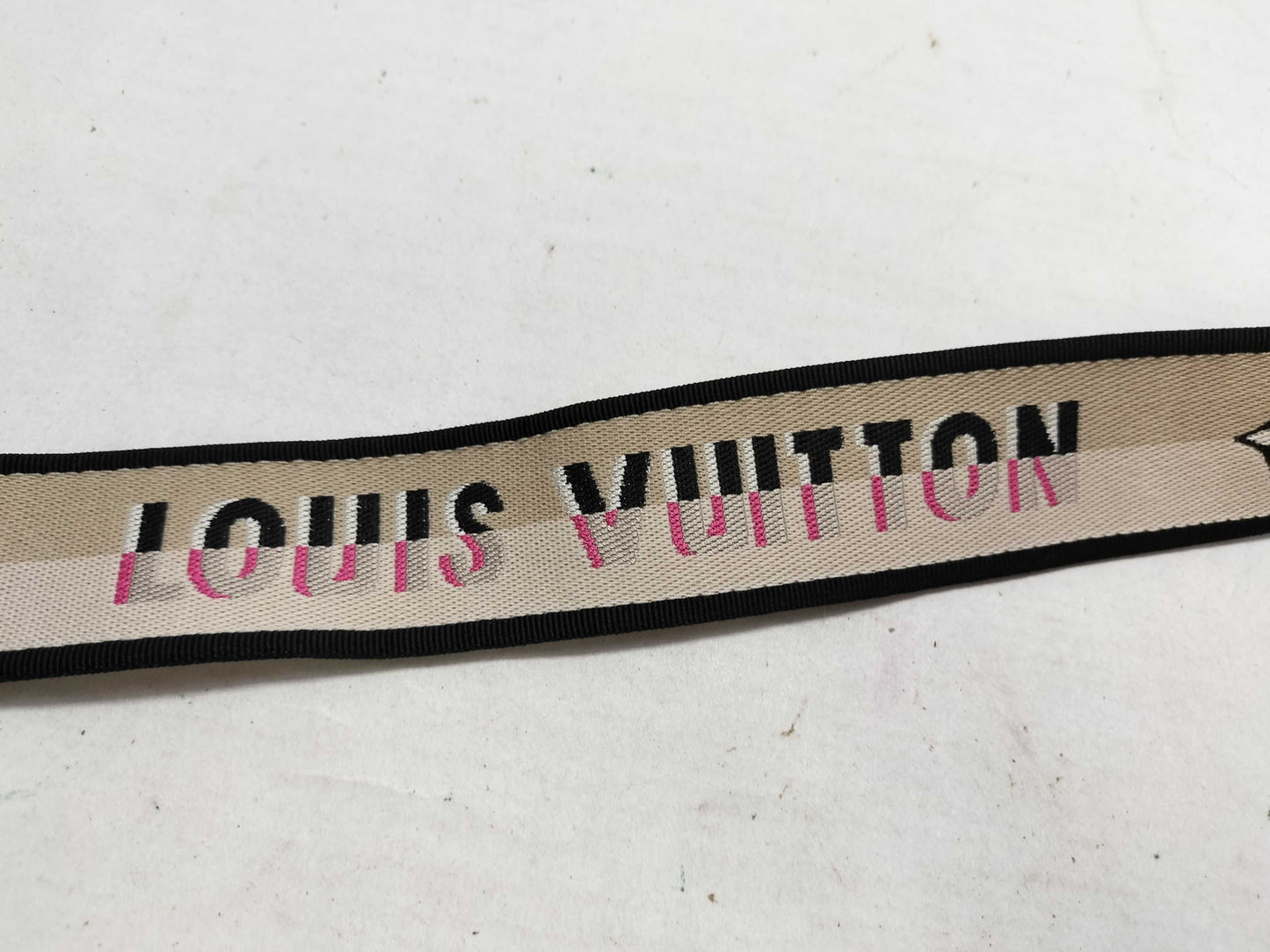 LOUIS VUITTON Signature Strap, Beige/Black/Pink, Signature Canvas, Gold Hardware, 95*4.5*.05cm Strap