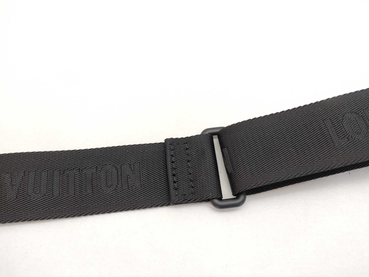 LOUIS VUITTON Louis Vuitton Signature Adjustable Strap, Black with Black Hardware, 95*4.5*0.5cm Strap