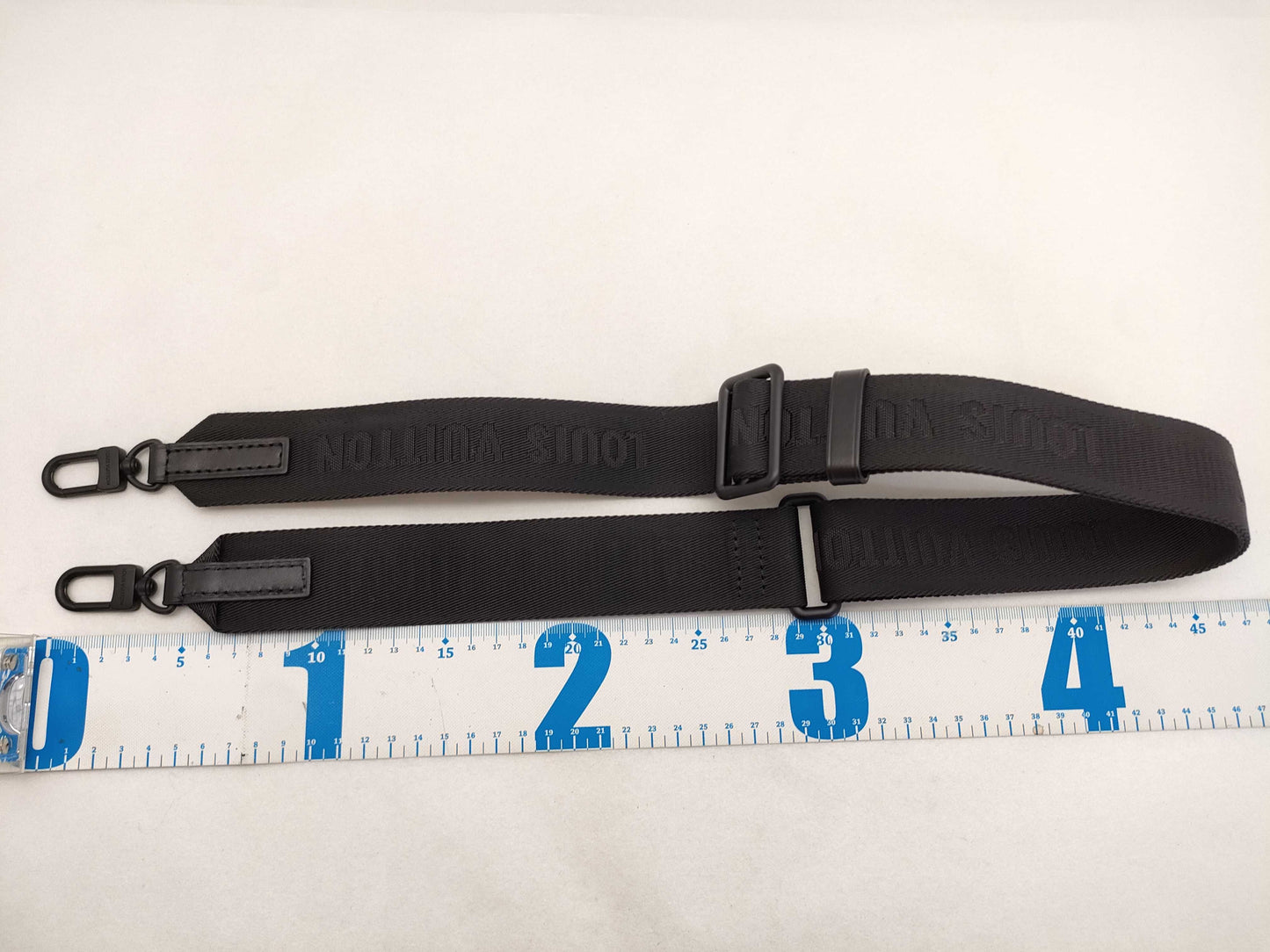 LOUIS VUITTON Louis Vuitton Signature Adjustable Strap, Black with Black Hardware, 95*4.5*0.5cm Strap