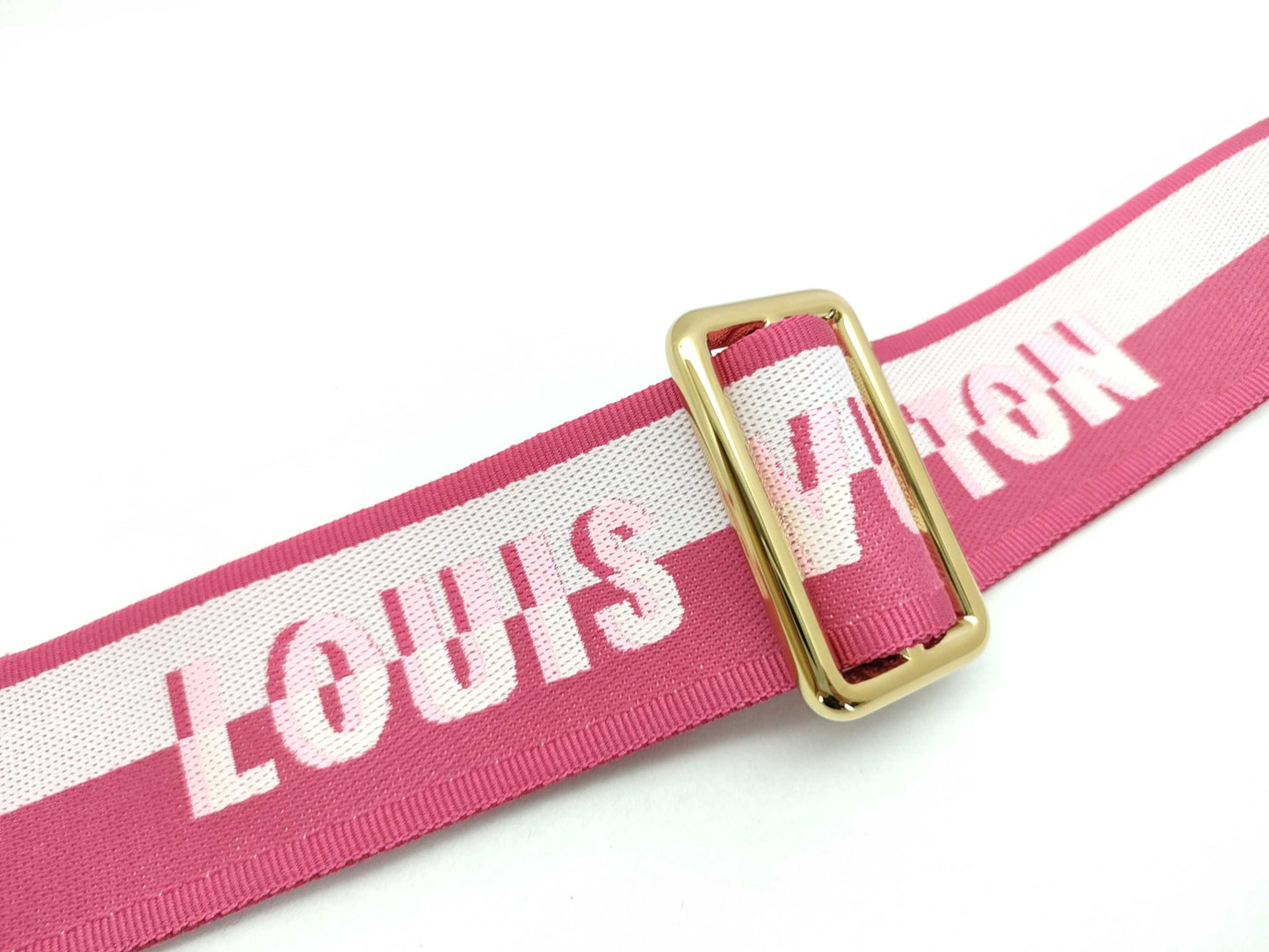 LOUIS VUITTON Louis Vuitton Signature Adjustable Strap, Pink/Beige Canvas, Gold Hardware, 95*4.5*0.5cm Strap