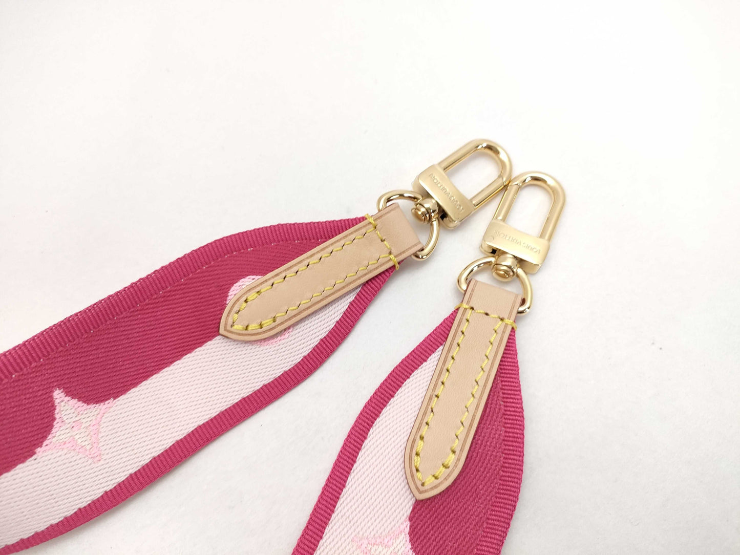 LOUIS VUITTON Louis Vuitton Signature Adjustable Strap, Pink/Beige Canvas, Gold Hardware, 95*4.5*0.5cm Strap