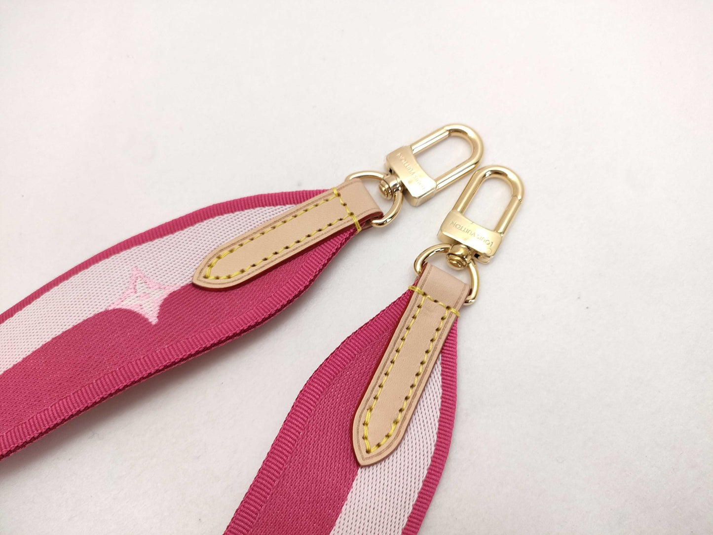LOUIS VUITTON Louis Vuitton Signature Adjustable Strap, Pink/Beige Canvas, Gold Hardware, 95*4.5*0.5cm Strap