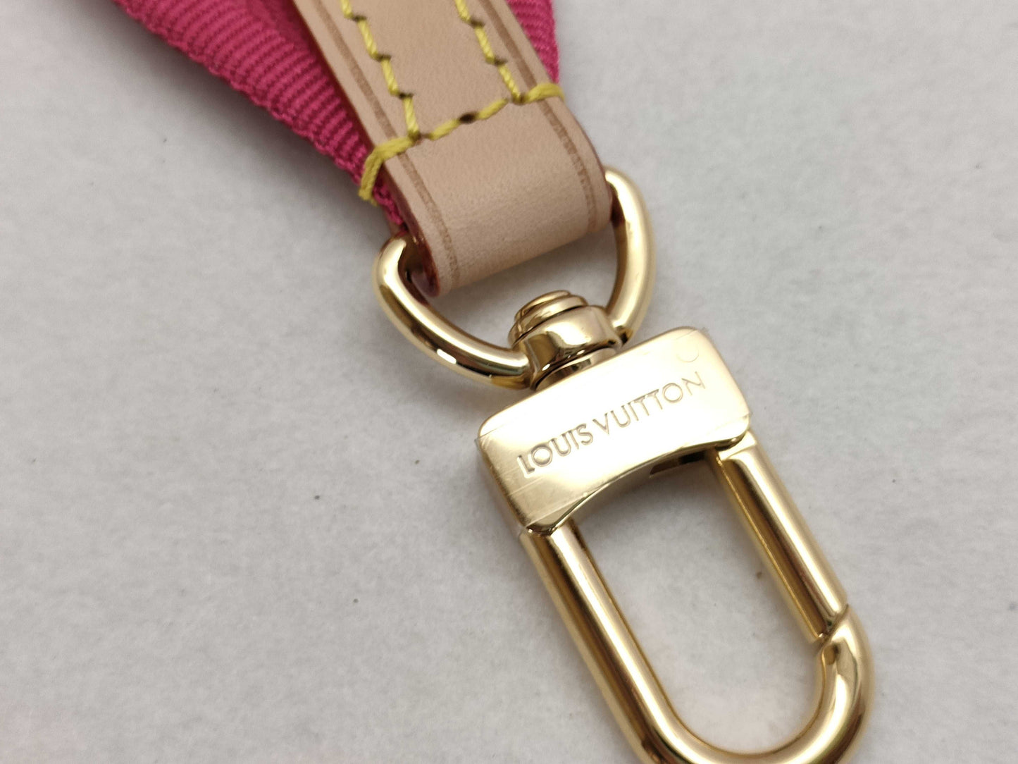 LOUIS VUITTON Louis Vuitton Signature Adjustable Strap, Pink/Beige Canvas, Gold Hardware, 95*4.5*0.5cm Strap