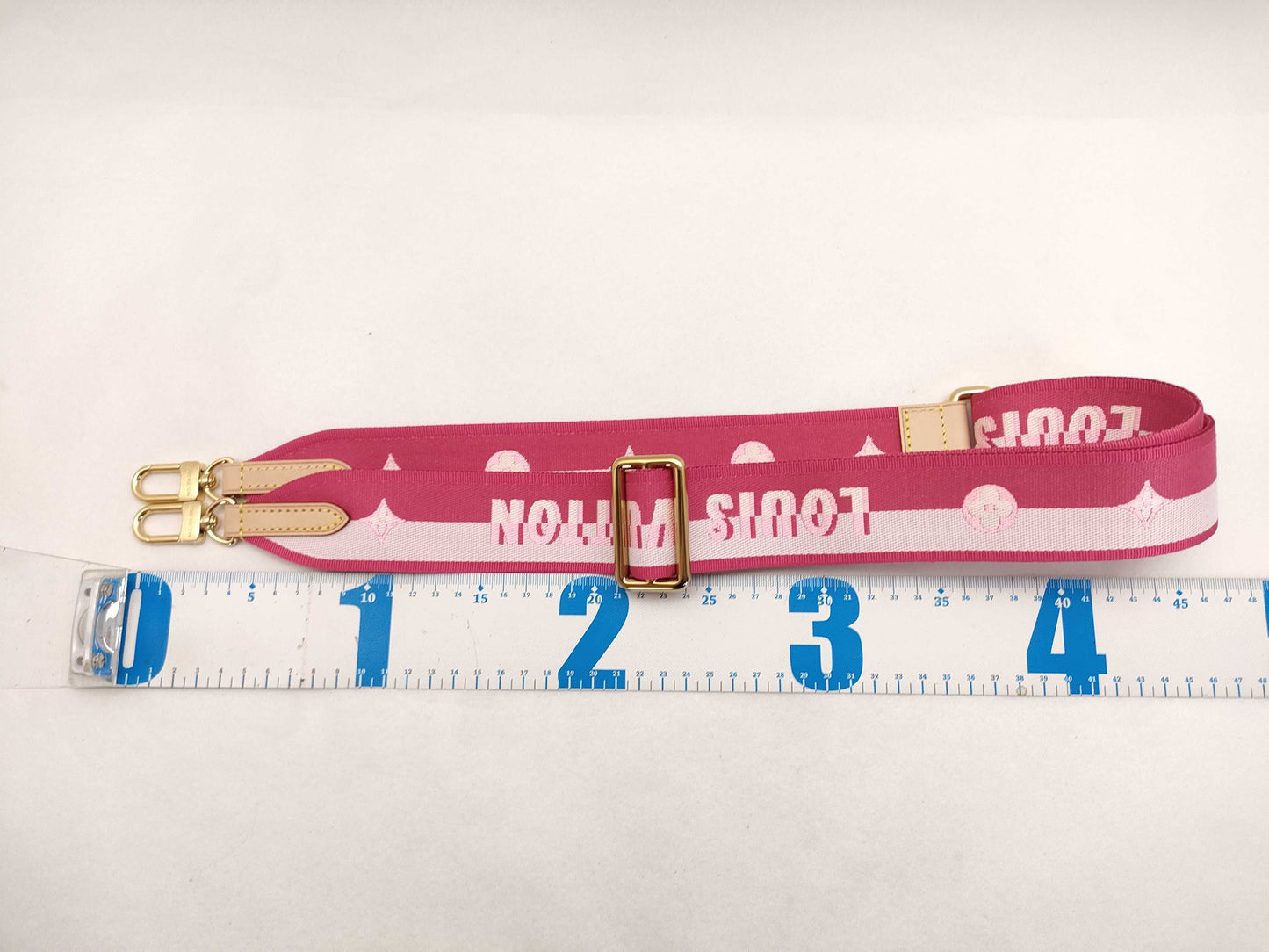 LOUIS VUITTON Louis Vuitton Signature Adjustable Strap, Pink/Beige Canvas, Gold Hardware, 95*4.5*0.5cm Strap