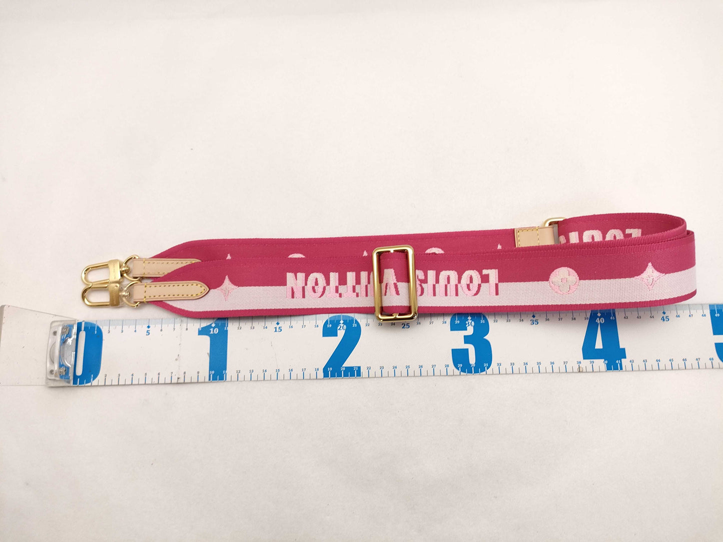 LOUIS VUITTON Louis Vuitton Signature Adjustable Strap, Pink/Beige Canvas, Gold Hardware, 95*4.5*0.5cm Strap