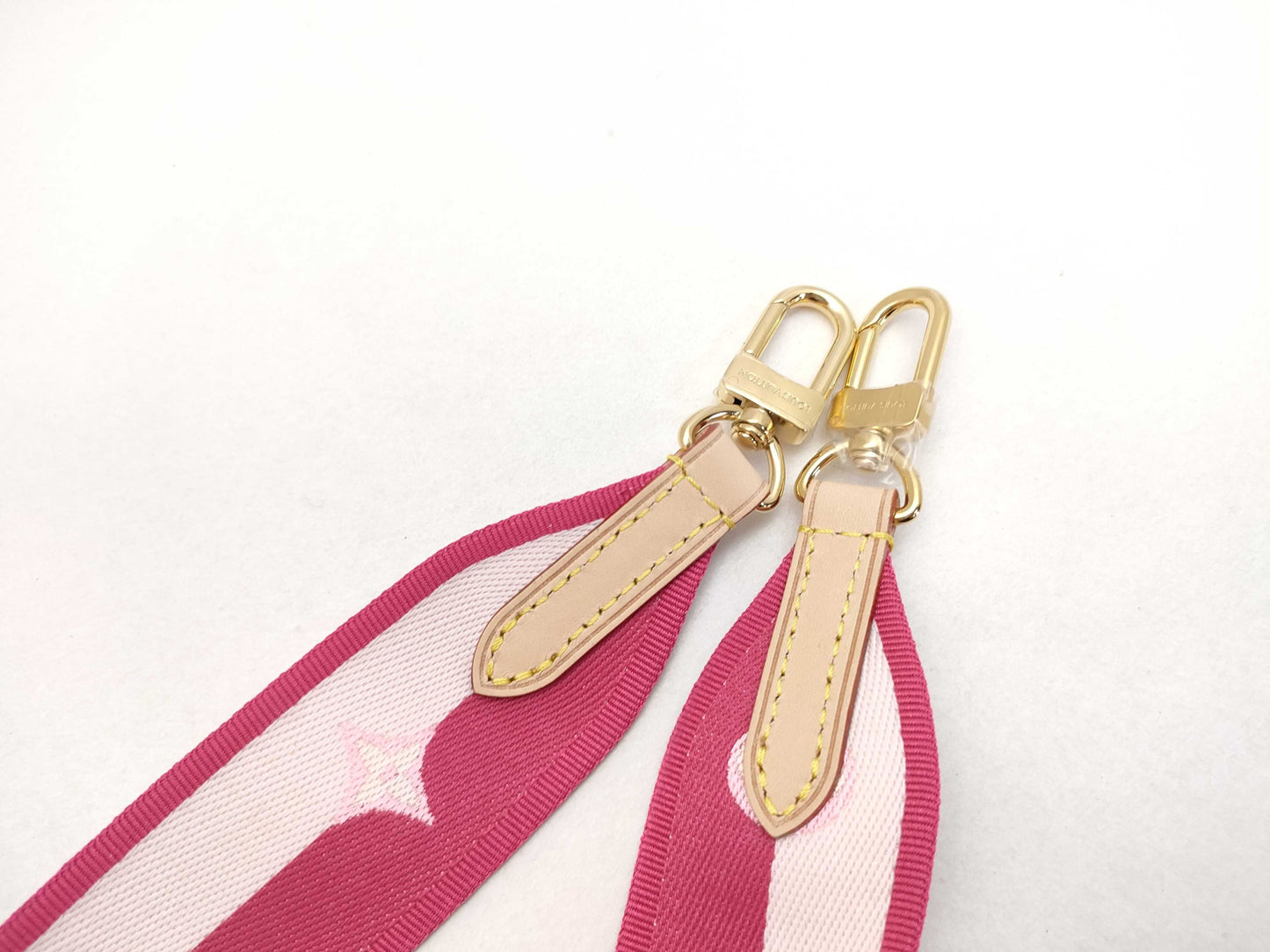 LOUIS VUITTON Louis Vuitton Signature Adjustable Strap, Pink/Beige Canvas, Gold Hardware, 95*4.5*0.5cm Strap