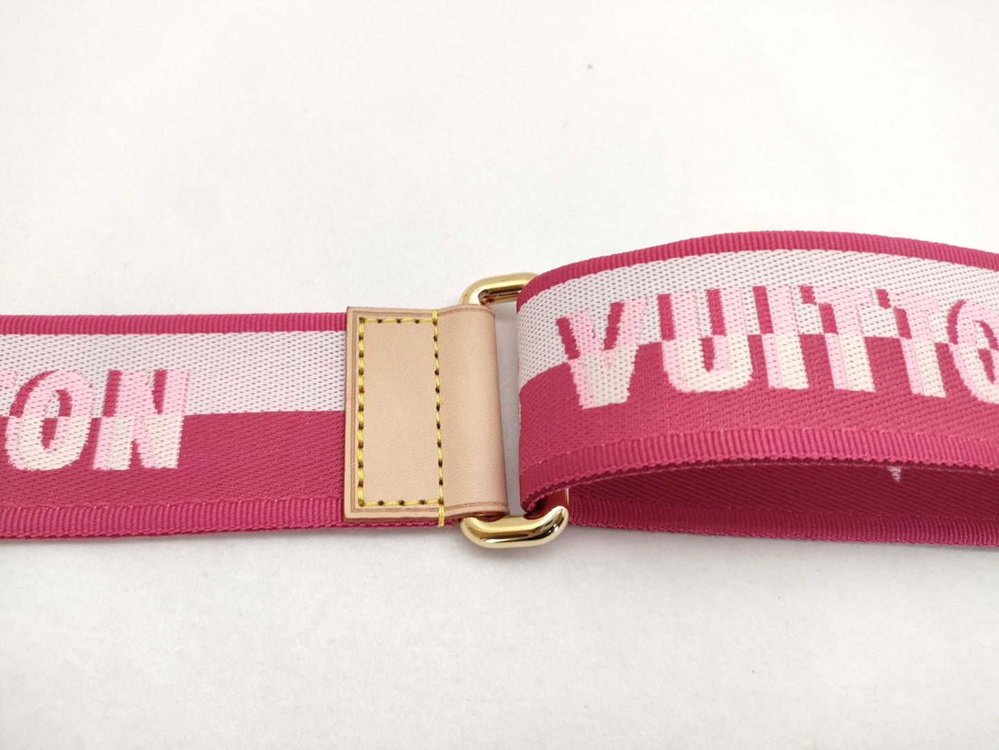 LOUIS VUITTON Louis Vuitton Signature Adjustable Strap, Pink/Beige Canvas, Gold Hardware, 95*4.5*0.5cm Strap