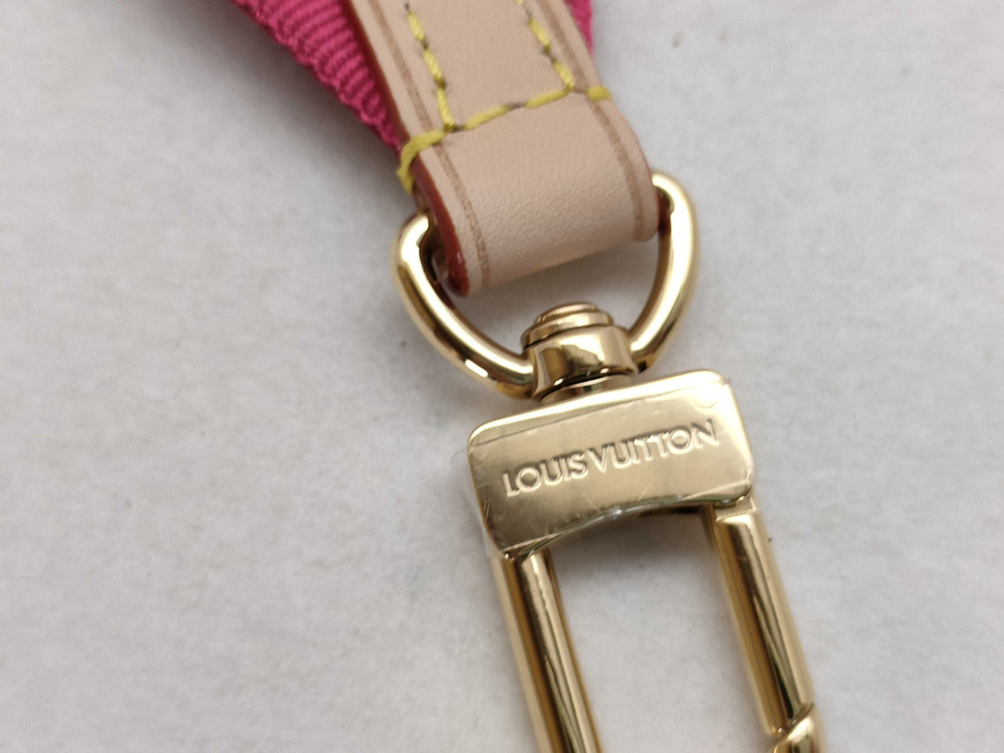 LOUIS VUITTON Louis Vuitton Signature Adjustable Strap, Pink/Beige Canvas, Gold Hardware, 95*4.5*0.5cm Strap